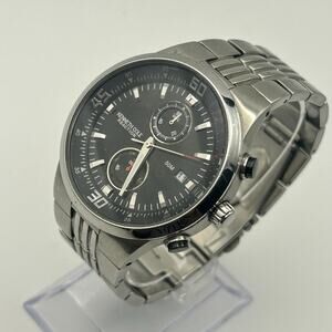 Kenneth Cole Reaction St. Steel Black Dial Chronograph Sub Dials Men’s Watch